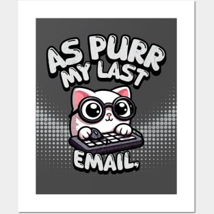 Funny Email Cat Work From Home Posters and Art